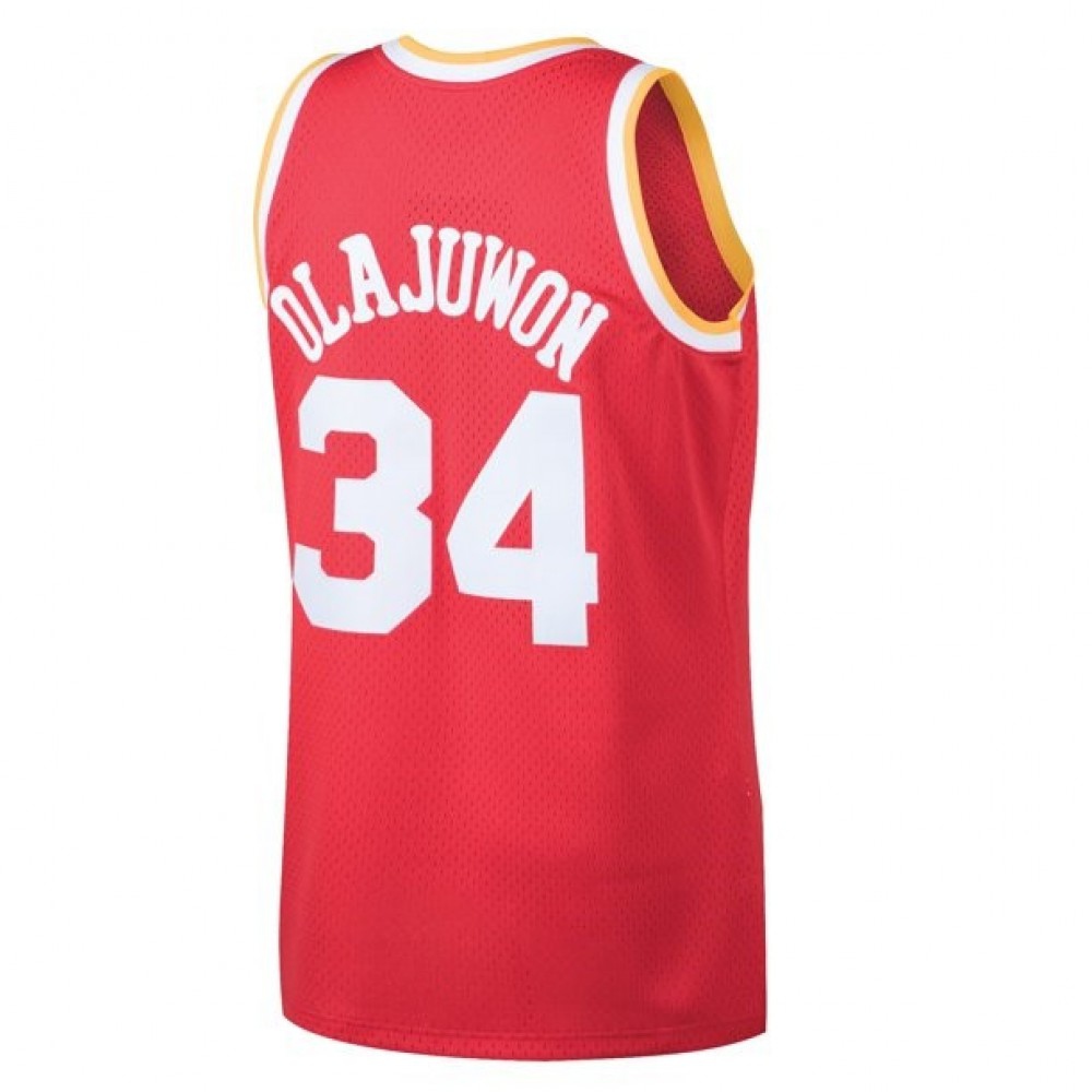 Men's Houston Rockets Hakeem Olajuwon Throwback Red 1993-94 Hardwood Classics Swingman Jersey-Pro Kit Vault | Brand New 26/27 Sports Jerseys